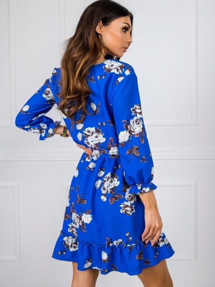 romantické, kvetinové šaty modré