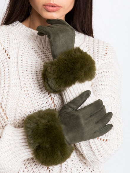 dámske, zelené rukavice