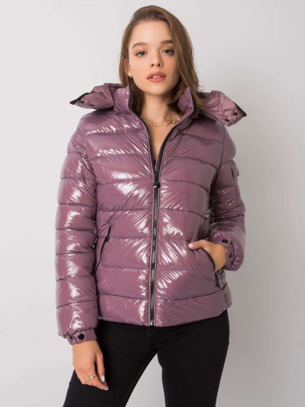 Zimná, ružová bunda s odnímateľnou kapucňou