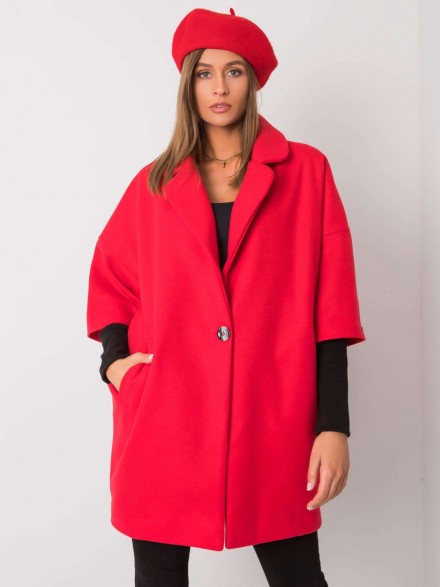 Očarujúci dámsky kabátik vo výraznej červenej farbe