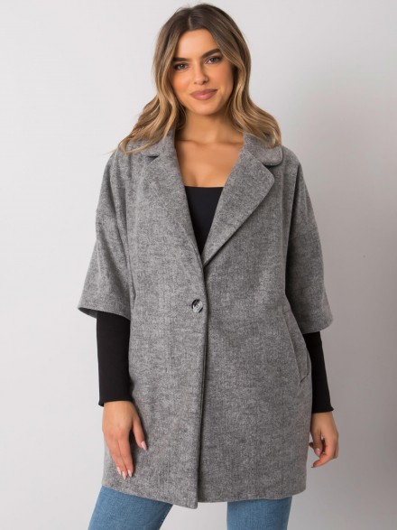 Očarujúci dámsky kabátik v sivej farbe