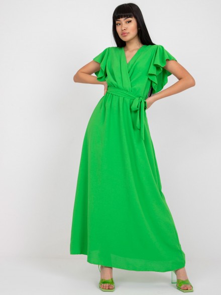 Nádherné dámske zavinovacie šaty v žiarivej zelenej farbe